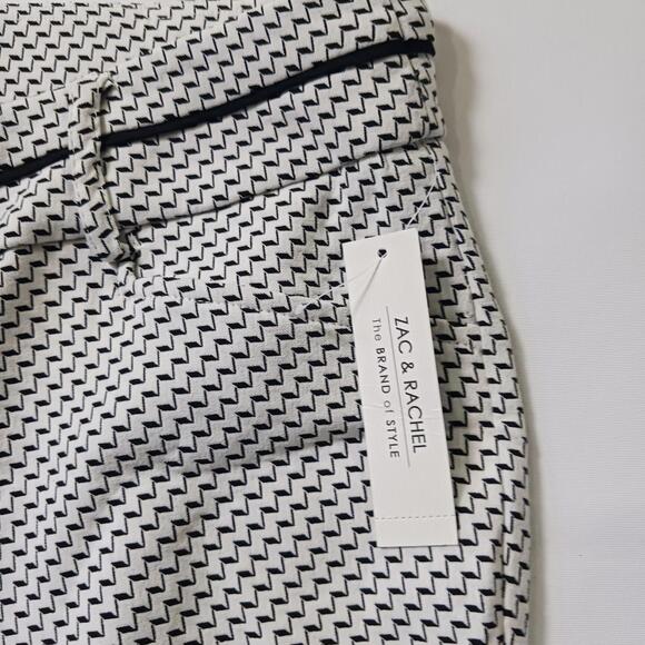 Zac & Rachel Women’s 12 White & Black Closed Pockets Pull-On Stretch Pants 34×29 - Picture 5 of 16